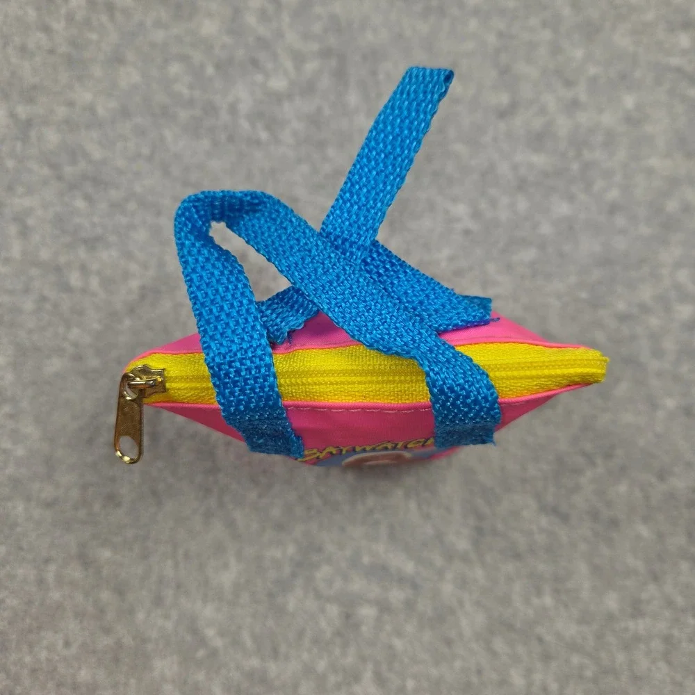 Vintage 1995 Barbie Baywatch Mini Purse Pink Blue Tote Bag Coin Pouch
